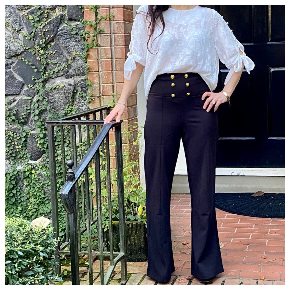 ✨SALE✨Chic black wide leg sailor style pants - Picture 9 of 11